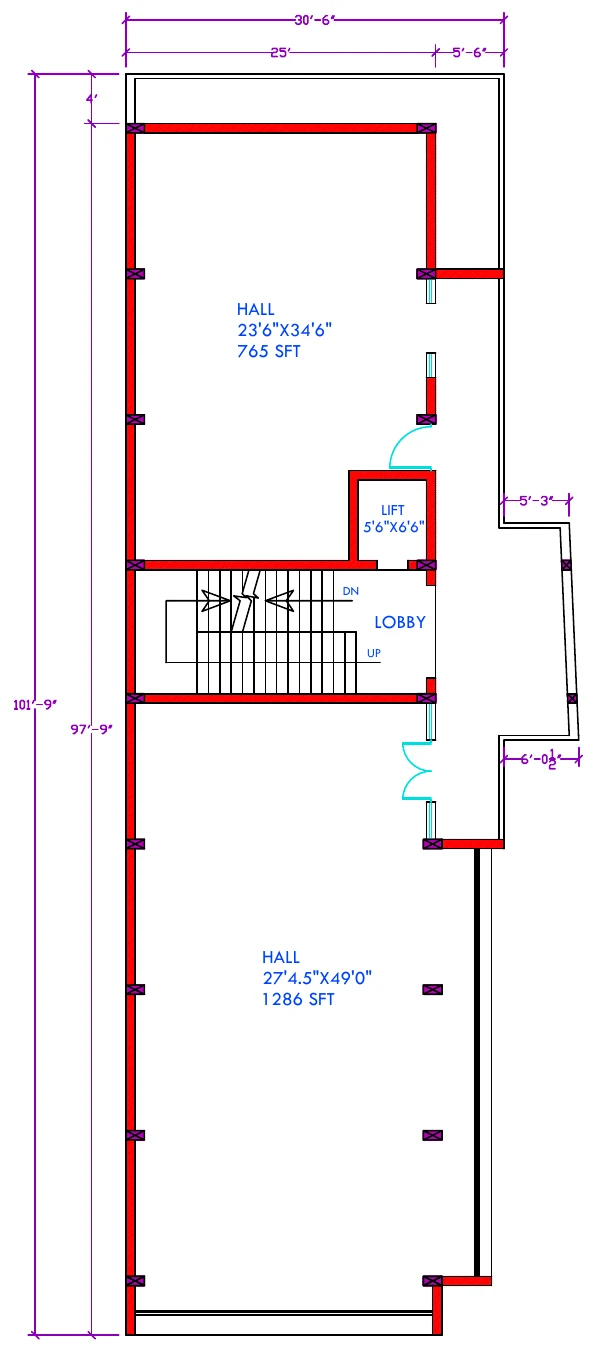 First floor plan — supplied proposed architectural drawing