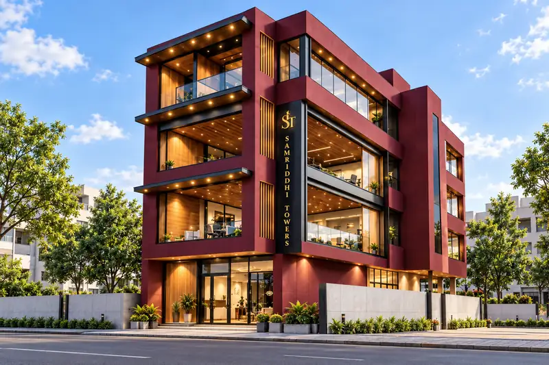 Reference-based facade visualisation of Samriddhi Towers