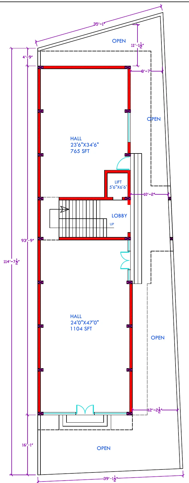 Ground floor plan — supplied proposed architectural drawing