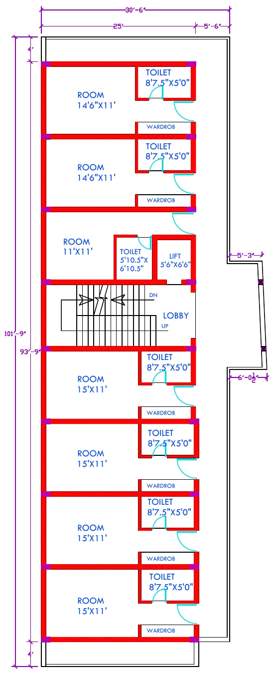 Third floor plan — supplied proposed architectural drawing